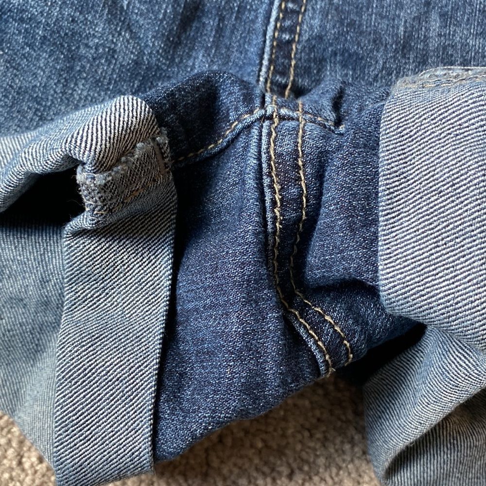 Bluespice Medium Wash Denim Overall Shorts Cuffed Juniors SIZE 1 - Picture 8 of 8